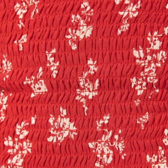 Reformation Chantilly Red Floral Strapless Dress - Picture 5 of 7